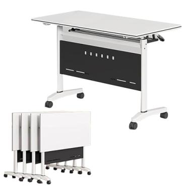 Imagem de Folding conference table Pacote De 3 Mesas De Conferência - Mesa Moderna Para Sala De Conferências De Escritório, Mesa De Reunião Móvel Com Rodízios(47.2x19.7x29.5in)