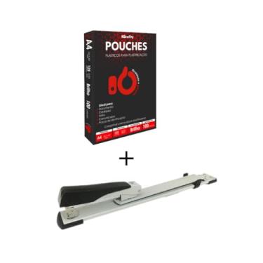 Imagem de Grampeador Lonão Alcance e 1 Cento Plastico Plastificação Grafity A4 0,05mm 125 Micras