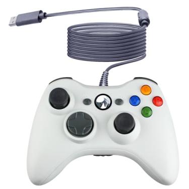 Imagem de OSTENT Controlador usb com fio gamepad joystick para microsoft xbox 360 console windows pc computador portátil vídeo game cor Branco