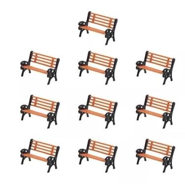 Imagem de Kit 5 Miniaturas Bancos Praça 3cm - Maquetes Ferromodelismo
