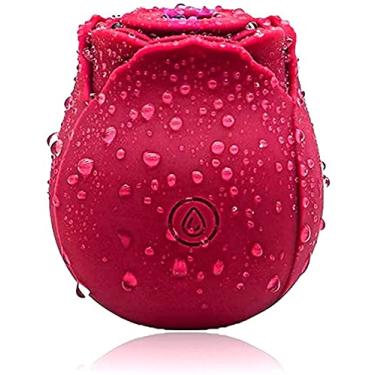 Imagem de Brinquedo adulto recarregável 2 em 1 com flores de rosa para casais - Roxo, língua potente suga e lambe mamilo 10 modos sugador G brinquedos de sucção para mulheres e casais (vermelho)