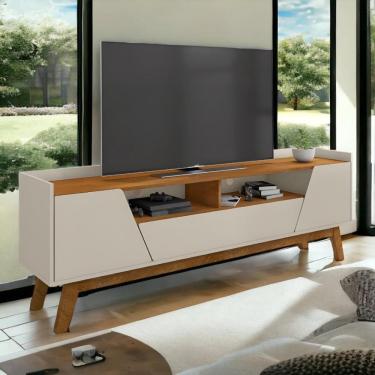 Imagem de Rack Com Nichos Florença Off White e Naturalle Bechara