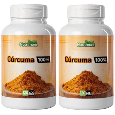 Imagem de Cúrcuma Pura 2 Potes 240 Cápsulas Gelatina De 600mg (240)