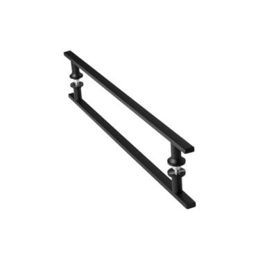 Imagem de Fassin Shop, Puxador De Porta Inox Vidro Pivotante Preto 60cm MS FS