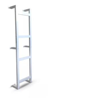 Imagem de Escada de Alumínio Marinheiro, 40 cm de Largura, Branco - 1,70 m - Kazan