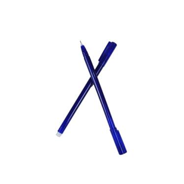 Imagem de Joucien 6 peças de caneta neutra apagável líquida reta de 0,5 mm de grande capacidade com borracha de borracha, caneta neutra fácil de limpar - azul