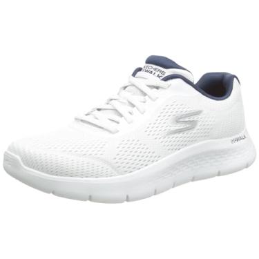 Imagem de Skechers Tênis masculino GO Walk Flex – Remark, Branco/Azul marinho, 9