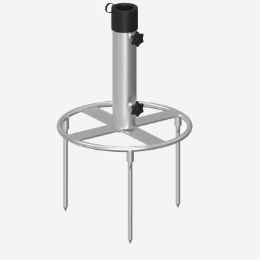 Imagem de Zupoquk Estaca de guarda-chuva com design de queda, base de guarda-chuva de praia, suporte de trado de grama de metal resistente com três garfos, prata (serve para poste de 3,8 cm a 1,9 polegadas,