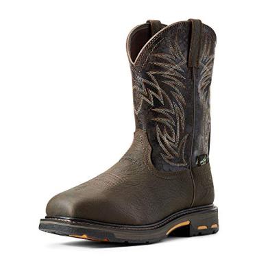 Imagem de Ariat Bota de trabalho masculina Workhog bico quadrado largo impermeável Metguard bico composto, Marrom bruin/preto louco, 42