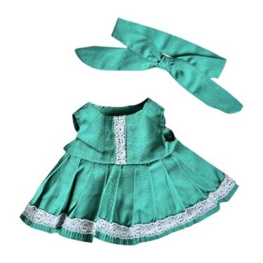 Imagem de shamjina Vestido de boneca 20cm Roupas de boneca Brinquedo infantil Moda DIY Acessórios de boneca de pelúcia, Trajes de lembrancinhas de festa confortáveis, Verde