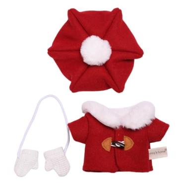 Imagem de menolana Casaco de boneca de pelúcia, agasalho quente, acessórios para fotos para meninas, roupas faça você mesmo, roupa da moda com chapéu, jaqueta quente