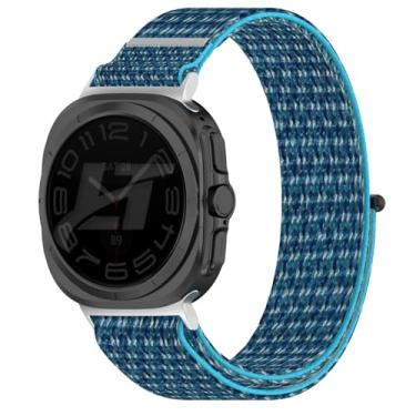 Imagem de Pulseira Nylon Loop Conector Prata LTimports compativel com Galaxy Watch Ultra 47mm Sm-L705 e Sm-L705F (LT-Azul)