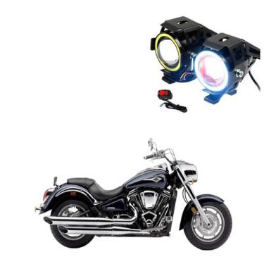 Imagem de Par Farol de Milha Angel Eye U7  para Moto Kawasaki Vulcan VN 2000 Mea