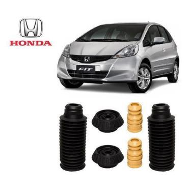 Imagem de Par Kit Coxim Batente Coifa Dianteiro Honda New Fit 2009 2010 2011 12 