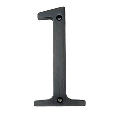 Imagem de XLBH Decoração de casa 10 cm grande número de casa moderna porta endereço casa números caixa de correio para casa porta digital placa exterior 10 pol. #0-9 placa de casa bronze envelhecido (cor: 1)