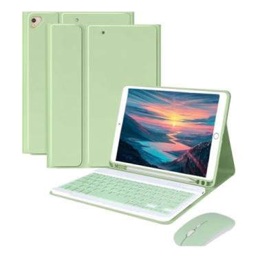 Imagem de Capa Para iPad Pro 11 e Teclado Bluetooth e Mouse 2018-2022 (Verde Claro, Teclado comum)