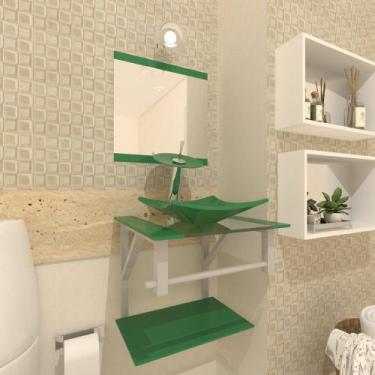 Imagem de Gabinete de vidro para banheiro 40cm ac slim com espelho - Ekasa, Verd