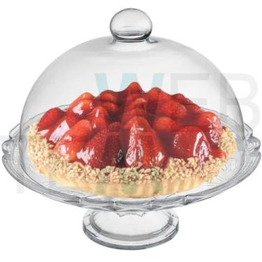 Imagem de Boleira de Vidro com Pé e Tampa Lírio Vitazza Prato 32cm para Bolo, Do