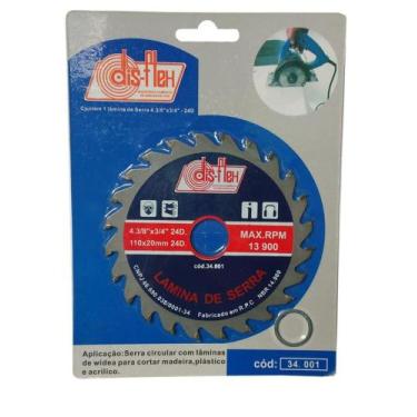 Imagem de Serra Videa Madeira 105mm 24 Dentes  Disflex - Comprenet
