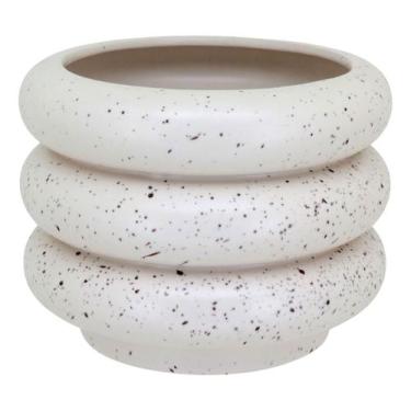 Imagem de CACHEPÔ CERÂMICA VASO DECORATIVO PLANTA 16x20x20cm MARFIM - NH, Materi
