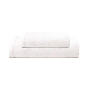 Imagem de Kit Toalha Banho e Rosto 2 Pçs Velour Romance Dohler, Branca