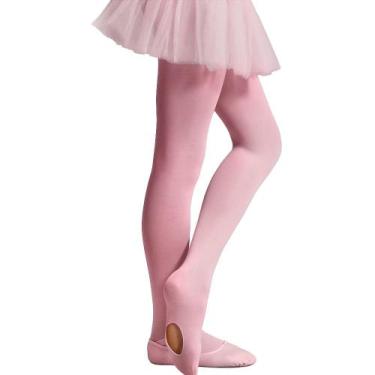 Imagem de Meia Calça Infantil Fio 40 Conversível Para Ballet Marca Selene, Rosa,