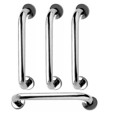Imagem de Alça de Apoio 30cm Barra Aço Inox Kit 4 Unidades Acessibilidade Idoso 