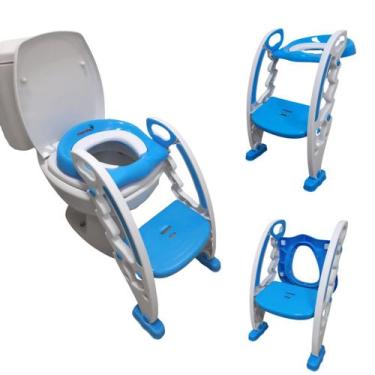 Imagem de Assento redutor com escada dobrável penico azul forte - Importway