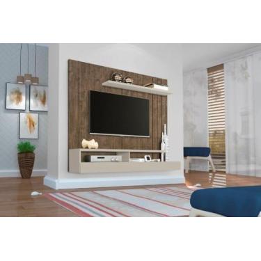 Imagem de Home Suspenso AQ Com Nichos Para TV Até 50'' Polegadas Cor Canela / Of