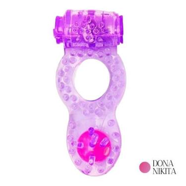 Imagem de Anel Peniano com Vibrador e Pérola Estimuladora - Dona Nikita, ROXO