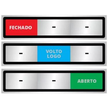 Imagem de Placa Trilho Porta - Fechado - Volto Logo - Aberto - 30x7cm - Comunik 