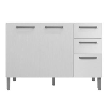 Imagem de Balcão com Tampo e 2 Portas Riga Branco Supremo - Mais de Casa