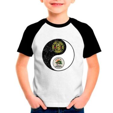Imagem de Camiseta Raglan Infantil Cobra Kai 01 - DESIGN CAMISETAS, Preto, 16