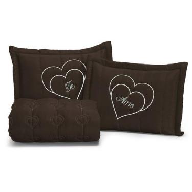 Imagem de Kit Coxa Te amo Casal 3 peças Matelada Bordada uso diário - ENXOVAIS C