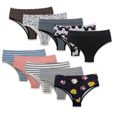 Imagem de Kit 10 Calcinhas Conforto Algodão Lingerie - Click Mais Bonita, M