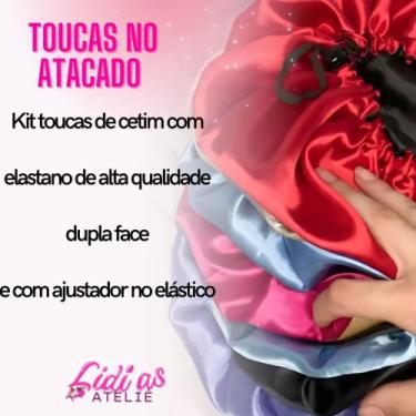 Imagem de kit com 10 toucas de cetim dupla face - Lidia's ateliê