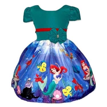 Imagem de Vestido Temático Ariel - Pequenos Encantos Baby, Verde, G  6/7 ANOS