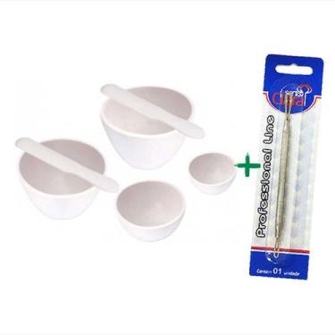 Imagem de Kit 4 Cubetas De Silicone, Espátula Estética E Extrator Cravos Duplo I