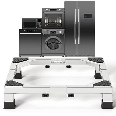 Imagem de Zsytbyyds Suporte para máquina de lavar e secar roupa de aço inoxidável resistente com 1,2 m de altura, suporte para máquina de lavar roupa resistente, base e base universal de eletrodomésticos (suporte grande)