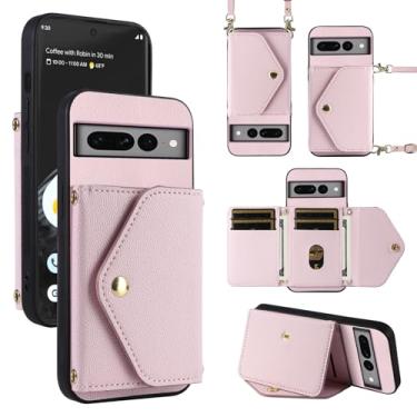 Imagem de Dibosom Capa carteira minimalista para Google Pixel 7 Pro 5G com alça de ombro, 6 compartimentos para cartões, fina e fina, suporte para cartão de crédito, capa de telefone para Pixel7Pro Pixel7 XL