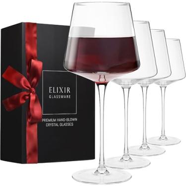 Imagem de ELIXIR GLASSWARE Conjunto de taças de vinho tinto de 118 a 623 g - taças de vinho de cristal sopradas à mão - taças de vinho de haste longa alta - taças de vinho de cristal sopradas à mão, taças de