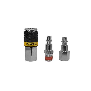 Imagem de DEWALT 3 peças acoplador industrial NPT de 1/4 polegada (1 peça) e kit de plugue (2 peças) (DXCM036-0207)