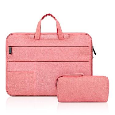 Imagem de JOOEER Capa para Laptop de 15,6 Polegadas com Vários Bolsos para Laptop MacBook Pro de 15,6 Polegadas, Capa Protetora à Prova D'água com Alça Oculta e Bolsa de Acessórios, Rosa