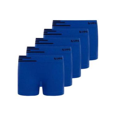 Imagem de Kit com 5 Cuecas Infantil Boxer Lupinho 132-002 - LUPO, Azul, G