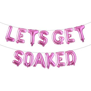 Imagem de Lets Get Soaked Birthday Decoration Pool Beach Lets Get Soaked Balloons Splish Splash Birthday Balloons Pool Birthday Party Decoration Balloons (LETS GET SOAKED Rose Red)