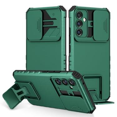 Imagem de Vokuha Capa para Galaxy A35 5G/Galaxy A55, capa para Samsung A35 SM-A556U com suporte para lente de câmera deslizante com suporte de proteção de grau militar à prova de choque para Samsung Galaxy A35