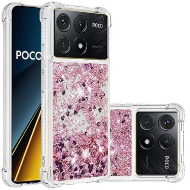 Imagem de Dinglijia Capa de design fino moderno para Xiaomi Poco X6 Pro, capa para Redmi K70E, capa de silicone de areia movediça líquida brilhante para meninas, capa de proteção de câmera para Xiaomi Poco X6