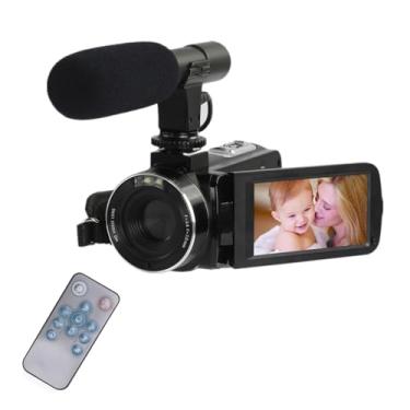 Imagem de Câmera Vídeo Filmadoras, Full HD 1080P 30MP 3 Polegadas Tela Rotação Câmera Vlogging para Youtube Controle Remoto e Bateria e Luz Preenchimento, Câmeras Gravadoras Zoom Digital 18X