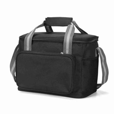 Imagem de Bolsa Térmica de 15L, Sacola de Almoço Oxford Isolada, Mantém Os Alimentos Quentes e Frios Com Cubos de Gelo para Acampar, Caminhar (BLACK)