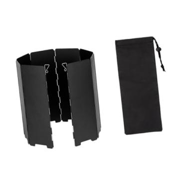 Imagem de Kokiya Protetor de Vento para Fogão de Camping e Grelha Portátil, Preto